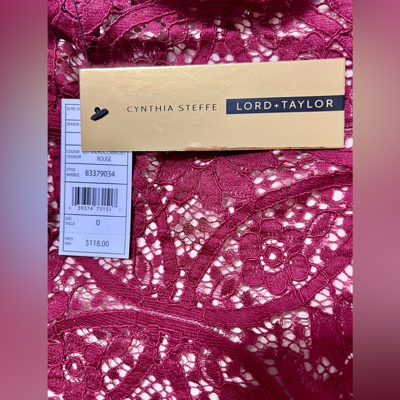 NWT Cynthia Steffe Lace Overlay Dress (0) - Picture 4 of 4